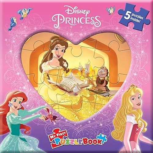 Disney Princess My First Puzzle Book - Jigsaw Puzzles for kids, 10-page board book, 5 puzzles to enjoy
