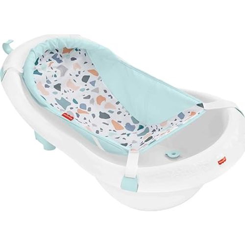 Fisher-Price™ Baby to Toddler Bath 4-in-1 Sling 'N Seat Tub with Removable Infant Support and 2 Toys, Pacific Pebble