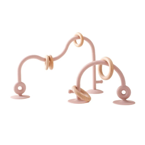 Baby Silicone and Wooden Ring Track Toy