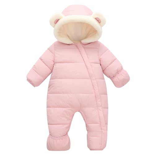 Baby Boys Girls Jumpsuit Fleece Lined Winter Coat 0-24 Months Romper Snowsuit Outwear