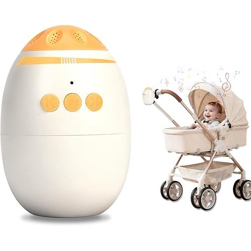 Baby Rocker Vibrating Soother USB Rechargeable Hands-Free Portable Stroller with 11 Sounds Machine, Adjustable Speeds, Fits Cribs Bouncer, Baby Sleep Aid, Newborn Essentials Must-Have Gifts