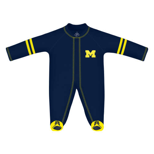Michigan Wolverines Sports Shoe Footed Romper | College Baby