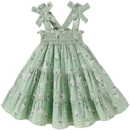 HAPPYMA Toddler Girl Summer Dress Boho Floral Sleeveless Dresses Girls Beach Princess Sundress Baby Outfits