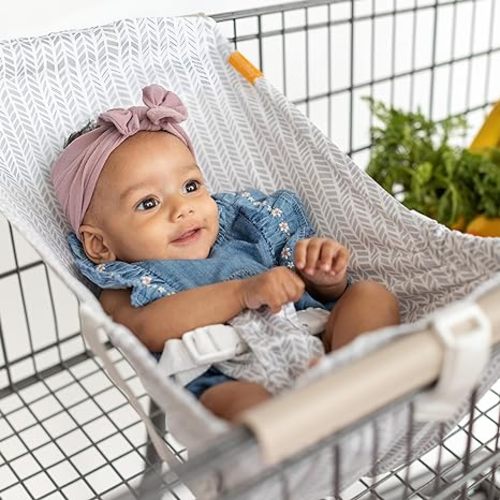 Baby Shopping Cart Hammock – Infant Seat for Grocery Carts – Fits Most Infant Car Seats – Fits Standard Shopping Carts & Select Stroller Wagons (20–24" Wide) – Supports Up to 50 lbs – Little Arrow