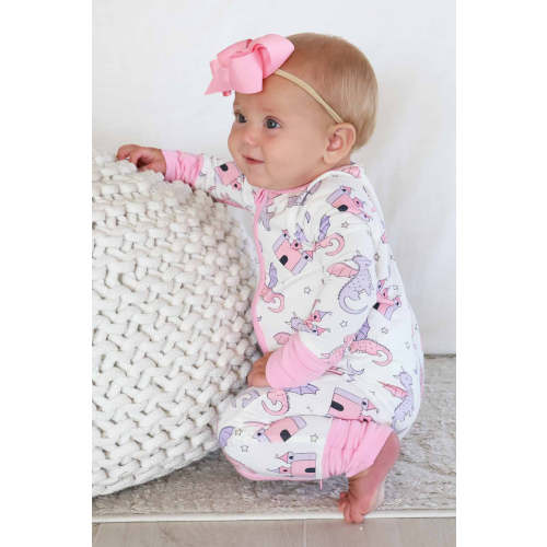 Dragon Adventure Convertible Zip Romper | Pink
