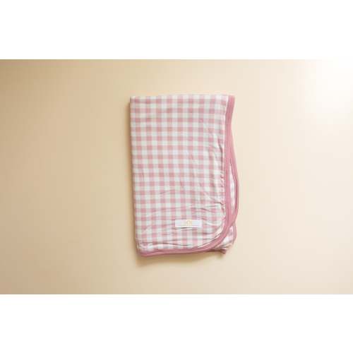 Rose Gingham Bamboo Blanket