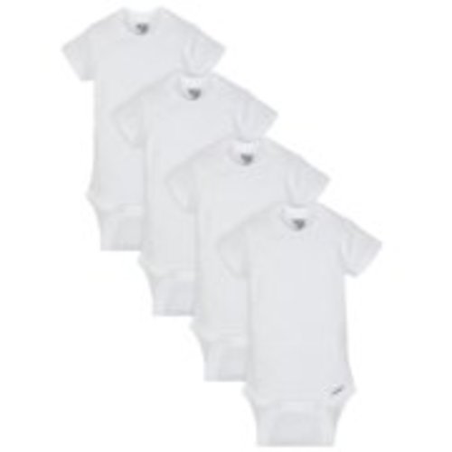 Gerber Baby Boys & Girls Short Sleeve Bodysuit, 4 Pack, Preemie-24 Months