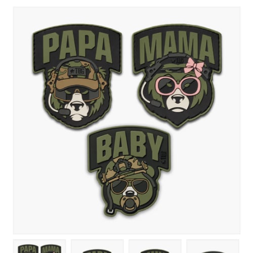 Bear Family Patch Bundle - Quality PVC Patches – Tactical Baby Gear