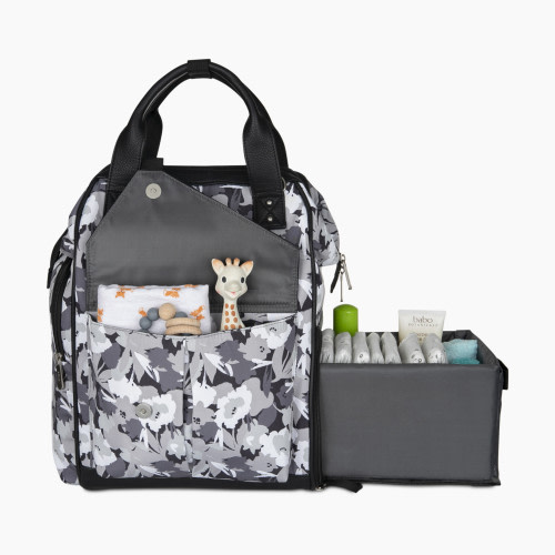 Baby Brezza Lucia Slide-Out Caddy Backpack Diaper Bag - Black/Grey/White