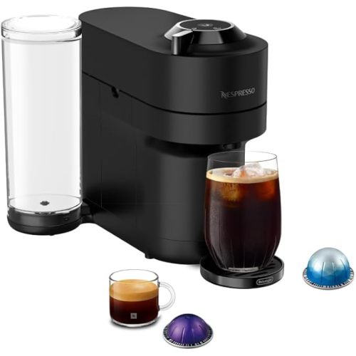 Nespresso Vertuo Pop+ Coffee and Espresso Maker by De'Longhi, Black Matte with Dark Chrome
