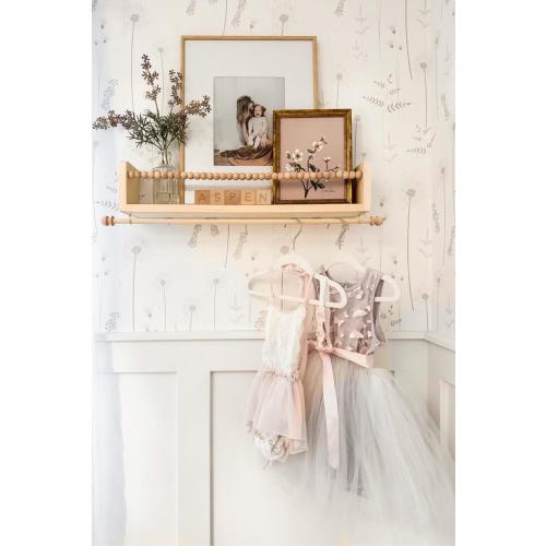 Nursery Book Shelf with Clothes Hanger, Made in USA, Baby Girl Nursery Decor