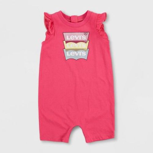 Levi's® Baby Girls' Ruffle Sleeve Romper - Pink 6M