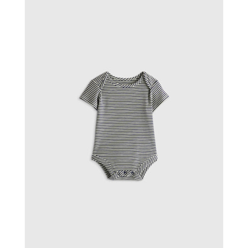 Softest Rib Short Sleeve Bodysuit in Navy Stripe
