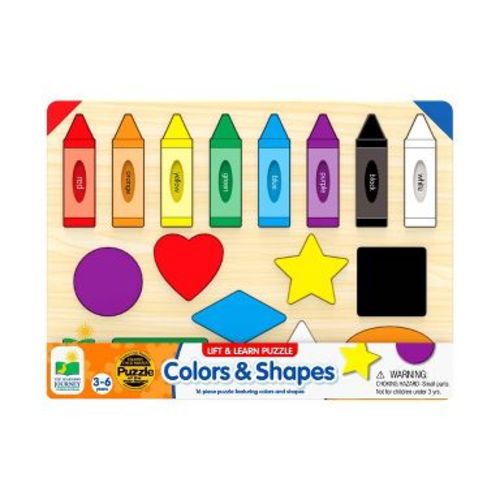The Learning Journey International Lift & Learn Puzzle - Colors & Shapes 16pc Board Game