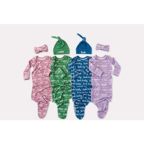 Knotted Baby Gown with Name – Personalized Newborn Outfit, Soft Fabric for Coming Home or Hospital Use
