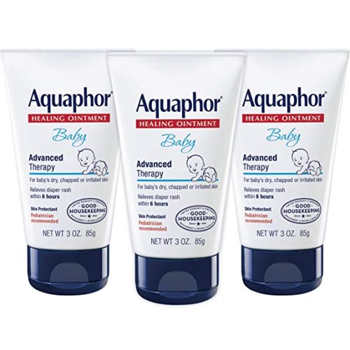 Aquaphor Baby Healing Ointment - Advanced Therapy for Chapped Cheeks and Diaper Rash - 3 Oz (Pack of 3) - 3 Ounce (Pack of 3)