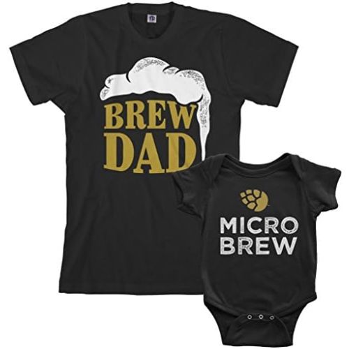 Threadrock Brew Dad & Micro Brew Infant Bodysuit & Men's T-Shirt Matching Set