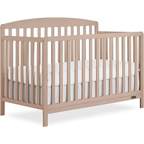 Dream On Me Odelle 5-in-1 Convertible Full-Size Baby Crib in Almond Butter, GreenGuard Gold & JPMA Converts to Toddler, Day & Full-Size Bed, Sustainable Pinewood, 3 Mattress Heights