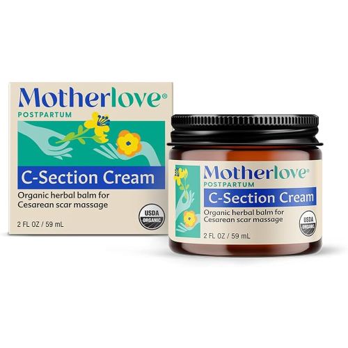 Motherlove C-Section Cream (2 oz) Organic Herbal Balm for Cesarean Scar Massage