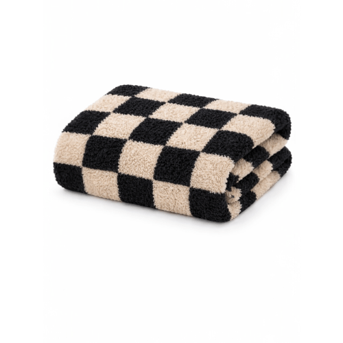 Phufy® Bliss Checkerboard Blanket, Black/Cocoa