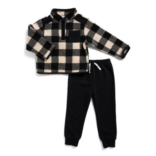 Toddler Boys 3pc Check Sherpa Sweatshirt With Pants And Socks Set | Kids' Holiday Shop | Marshalls