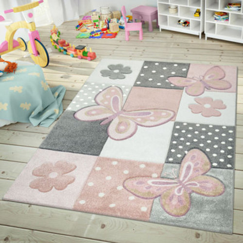Mack & Milo™ Caban Gray/White/Pink Area Rug & Reviews | Wayfair