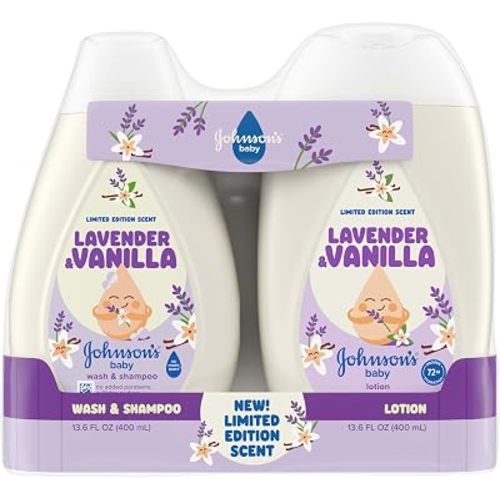Johnson’s Baby Lavender & Vanilla Scent Wash & Shampoo + Lotion Bundle