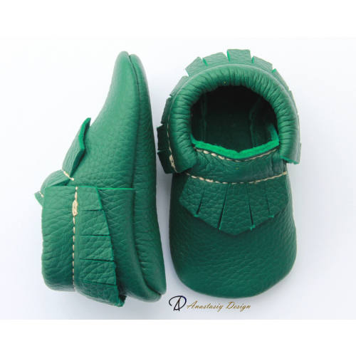 Handmade Leather Baby Moccasins: Fringed Shoes for Toddlers