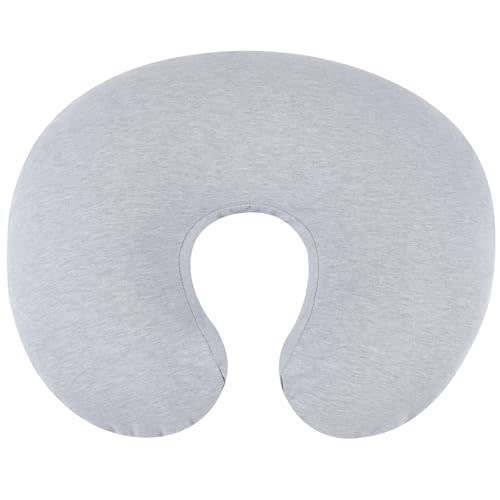 Onacosht 100% Organic Cotton Nursing Pillow Cover Soft Breathable Jersey Feeding Pillow Slipcover Fits Standard Infant Nursing Pillow or Positioner for Baby Boy and Girl, Grey