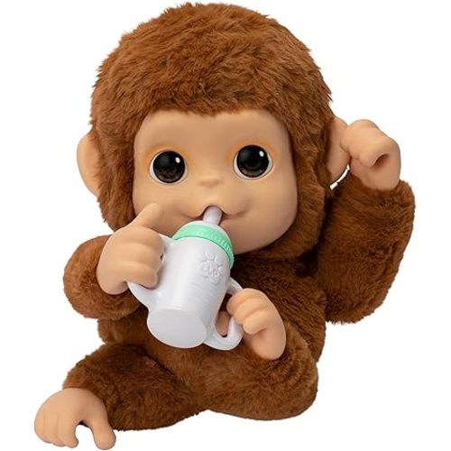Little Live Pets My Baby Monkey Mango Plush Interactive Monkey Toy Set Interactive Pets 50+ Sounds and Reactions, with Accessories, for Kids Ages 4+
