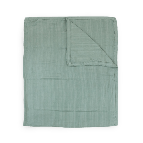 Deluxe Muslin Quilted Throw - Sage
