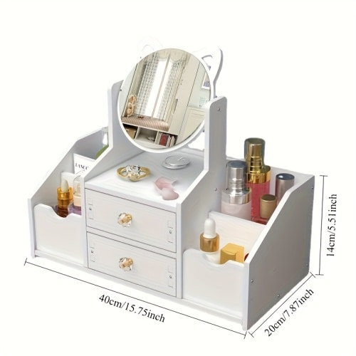 White Multi-functional Cosmetic Storage Box - Very Suitable for Cosmetics, Jewelry And Skincare Products - An Ideal Gift for Christmas Or Halloween, Cosmetic Rack | Dressing Table Accessory | Halloween Decorations, Christmas Decorations.