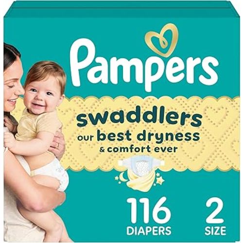Diapers Size 2, 29 Count - Pampers Swaddlers Disposable Baby Diapers, Jumbo Pack