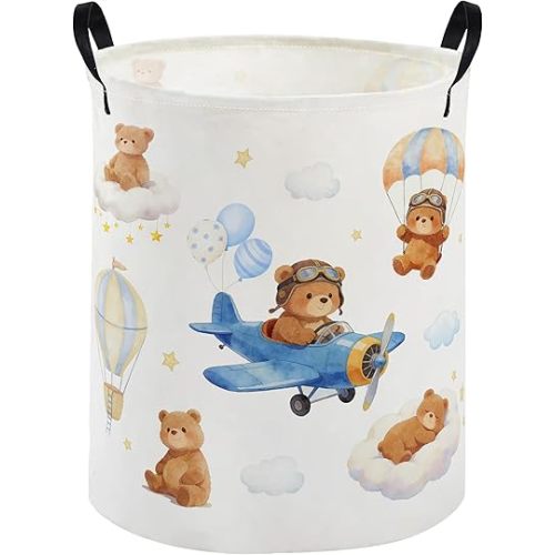 Kids Laundry Basket Bear Hamper for Nursery Animal Hamper Cute Kids Storage Bin Room Decor for Home(Bear)
