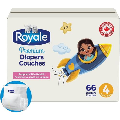 Royale Premium Diapers, Size 1 (8-14 lb), 96 Count, Disposable Baby Diapers