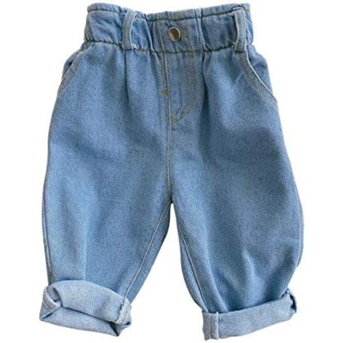 famuka Baby Soft Jeans Unisex Boy Girl Casual Pants Little Kids Long Trousers