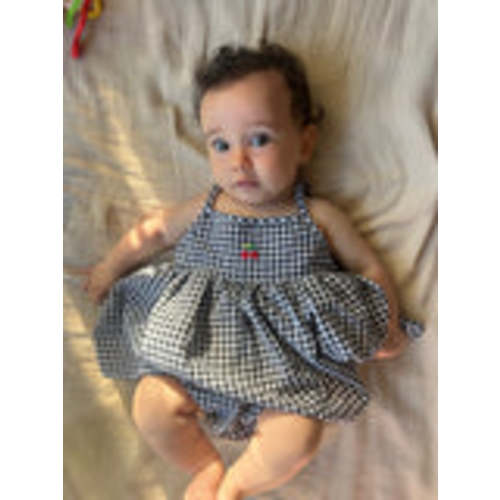 GINGHAM CHERRY DRESS + HAT SET – voodoochildstudio