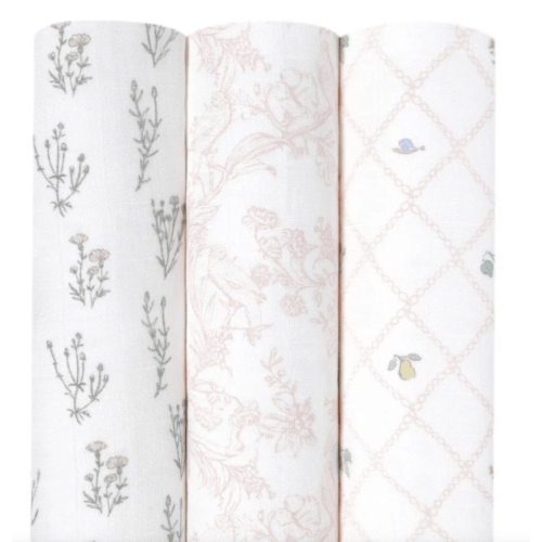 French Floral Silky Soft Swaddle 3 Pack | aden + anais