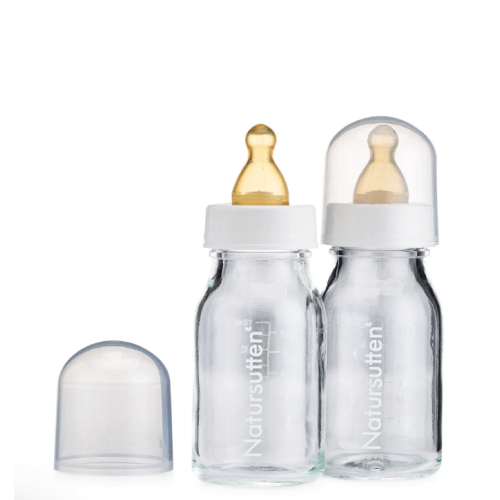 Natursutten Glass Baby Bottles – Set of 2 Small 3.7oz | Blooming Baby