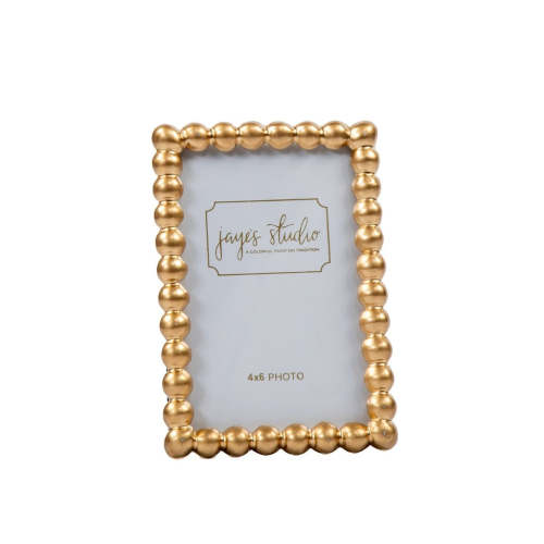 Gracie Pearl Gold Rectangular Metal Photo Frame, Picture Frame for Home, Bedroom, Home Office
