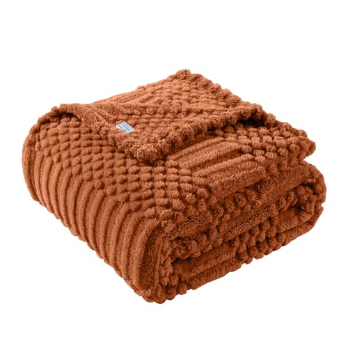 50x70 Inch Rust Throw Blanket - Soft & Fluffy Fleece, Cute & Aesthetic, Perfect for Sofa, Couch, Chair, Bed, Living Room & Bedroom, All-Season Use, Plush & Cozy Decorative Blanket