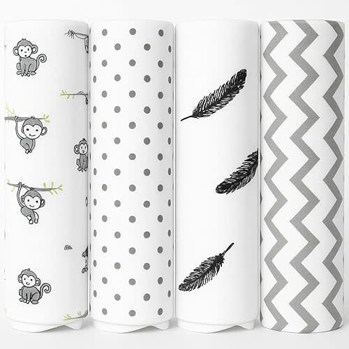 100% Muslin Swaddle Blankets,Baby Swaddling Blankets for New Born, Baby Receiving Blankets Unisex, Soft, Warm and Cosy Blankets Pack of 4, Size 47 x 47 inches,Gift for New Mom Lovely Reverie