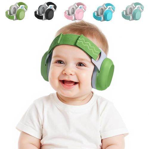 Bella's Friends Baby Ear Protection for Infants & Toddlers(3–48 Months) - Lightweight 24dB Noise Cancelling Headphones - Safe fit & Comfort Earmuffs - Improve Sleep - Baby Travel Essential, Green