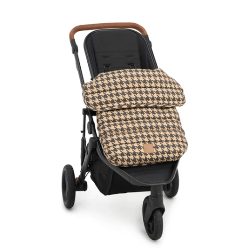 Black Houndstooth Linen Pram Cosy