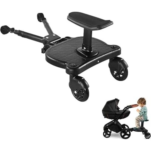 KOCASO Universal Detachable Stroller Board – Adjustable Sit or Stand Platform with Wheels for Ages 3–7, Holds 55 lbs