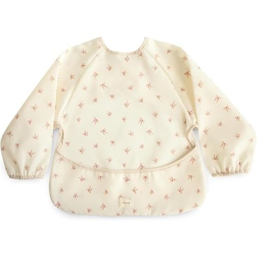 mushie Long Sleeve Baby Bib | Water Resistant Adjustable Fit