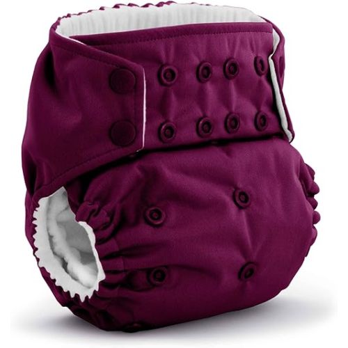 Kanga Care Rumparooz G3 Stay Dry Cloth Diaper Reusable One Size Pocket Diaper Patented Inner Double Gusset 2 pcs Microfiber Insert Soaker (6-55+ lbs) - Boysenberry