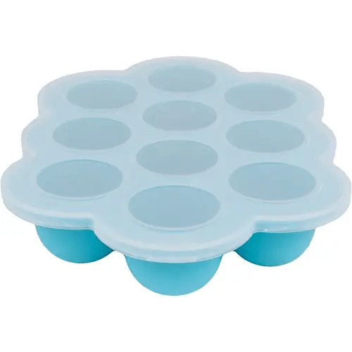 WeeSprout Silicone Freezer Tray with Clip on Lid Perfect Food Storage Container for Homemade Baby Food, Vegetable, Fruit Purees, and Breast Milk (Bright Blue, Ten 1.5 Ounce Sections)