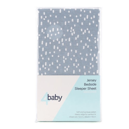 4baby Bedside Sleeper Fitted Sheet Abstract Dot Blue