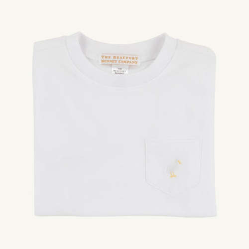 Carter Crewneck - Worth Avenue White with Multicolor Stork